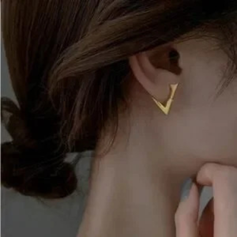 Sterling Silver Triangle Earrings